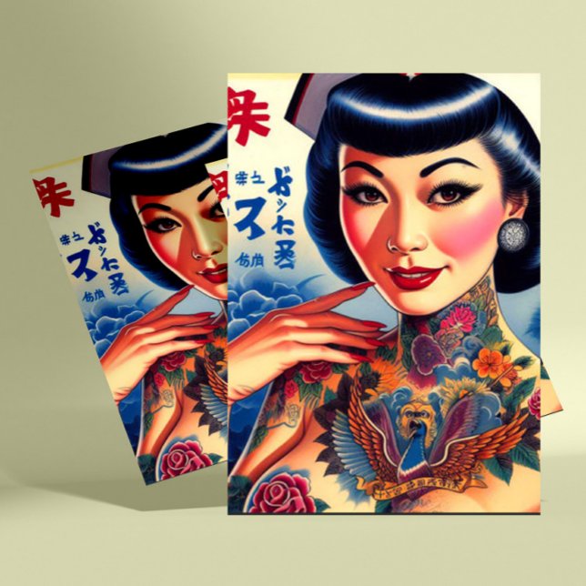 Oriental Tattoo Girl Postcard (Creator Uploaded)