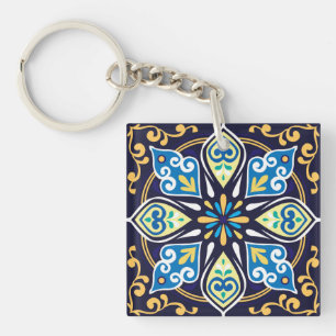 Oriental tiles, Azulejos Key Ring
