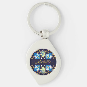Oriental tiles, Azulejos , with name Key Ring