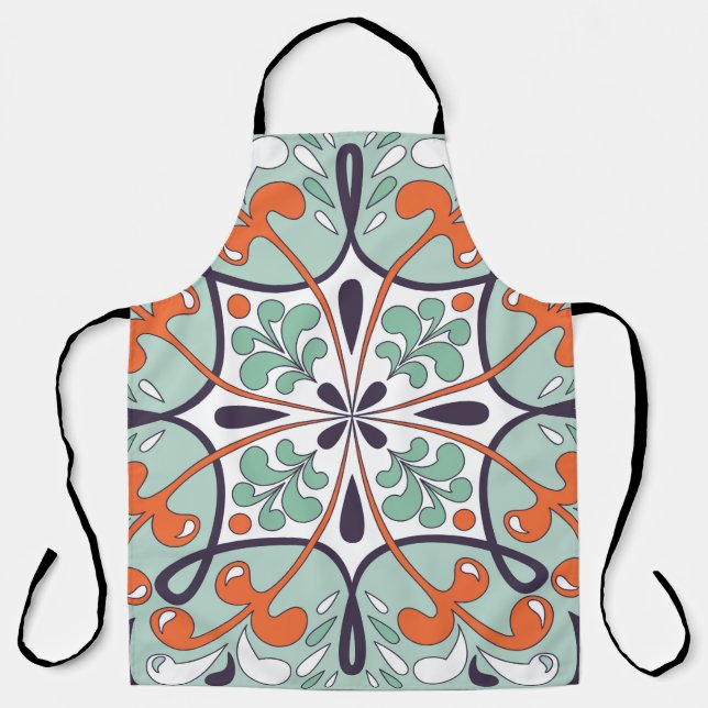Oriental traditional floral ornament, Moroccan til Apron (Front)