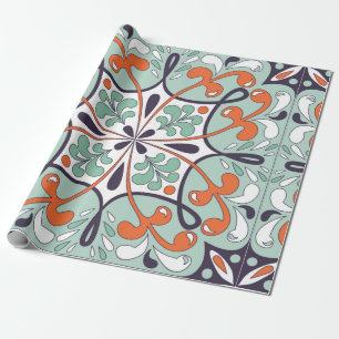 Oriental traditional floral ornament, Moroccan til Wrapping Paper