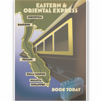 Oriental train travel poster