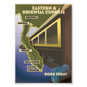 Oriental train travel poster