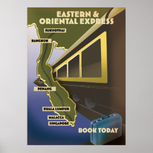 Oriental train travel poster