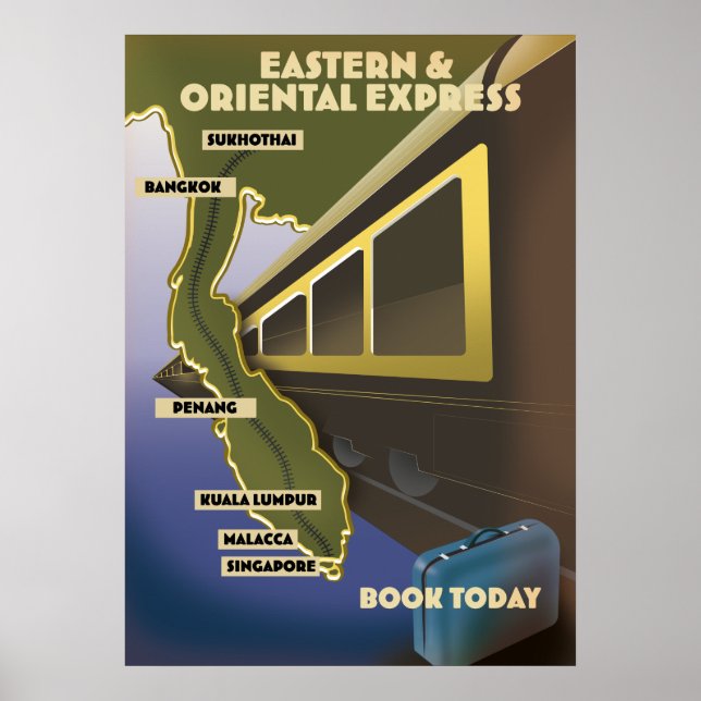 Oriental train travel poster (Front)