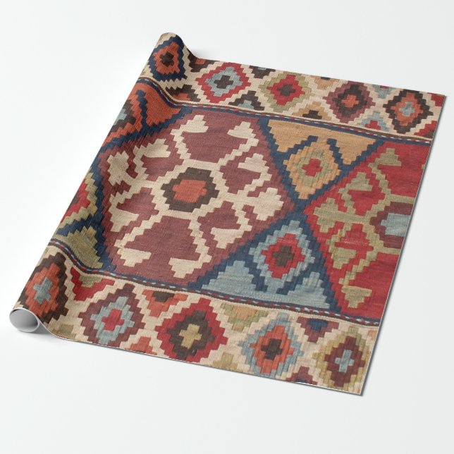 Oriental Turkish Carpet Wrapping Paper (Unrolled)