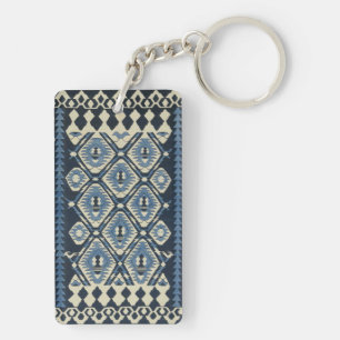 Oriental Turkish Persian Carpet Blue Key Ring