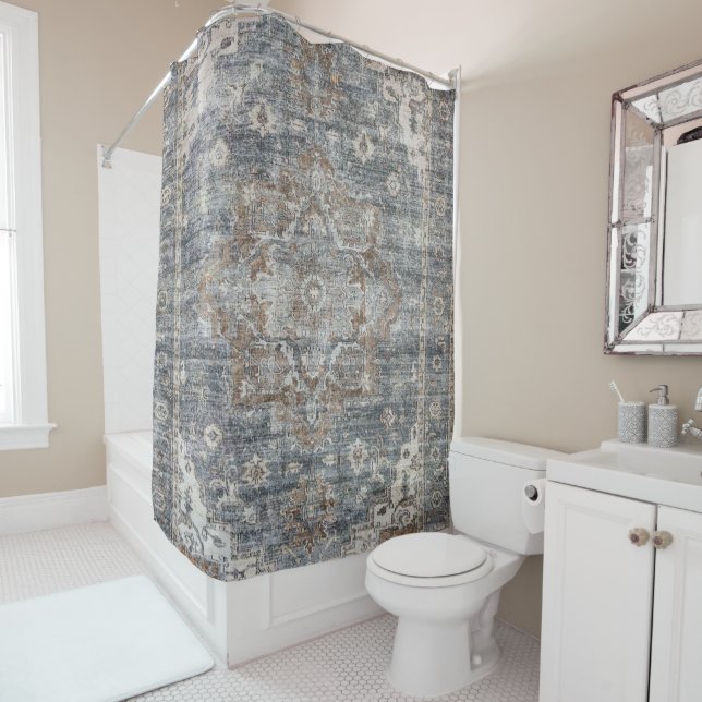 Oriental Turkish Persian Carpet Shower Curtain (In Situ)