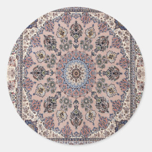 Oriental Turkish Persian Rug Carpet Classic Round Sticker