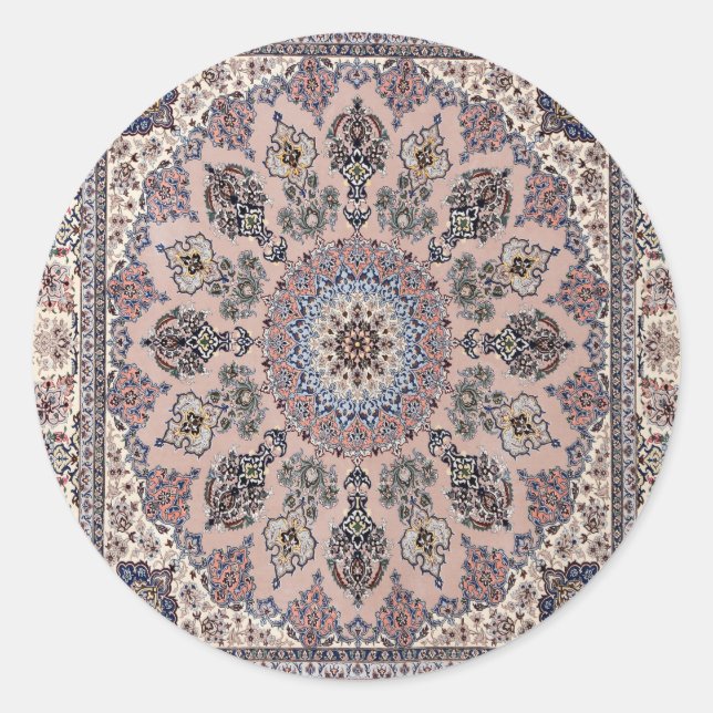 Oriental Turkish Persian Rug Carpet Classic Round Sticker (Front)
