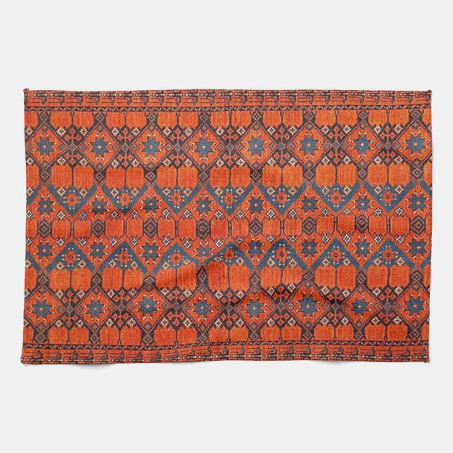 Oriental Turkish Red Carpet Tea Towel (Horizontal)