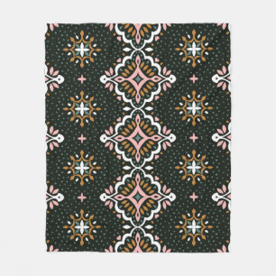 Oriental Vintage damask pattern. Talavera pottery. Fleece Blanket