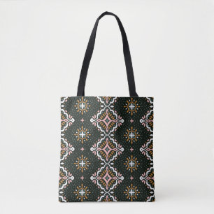 Oriental Vintage damask pattern. Talavera pottery. Tote Bag