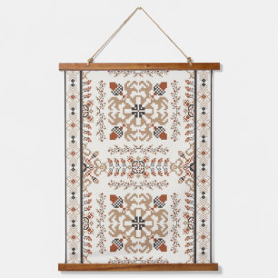 Oriental Vintage Knitted Embroidery Pattern Hanging Tapestry