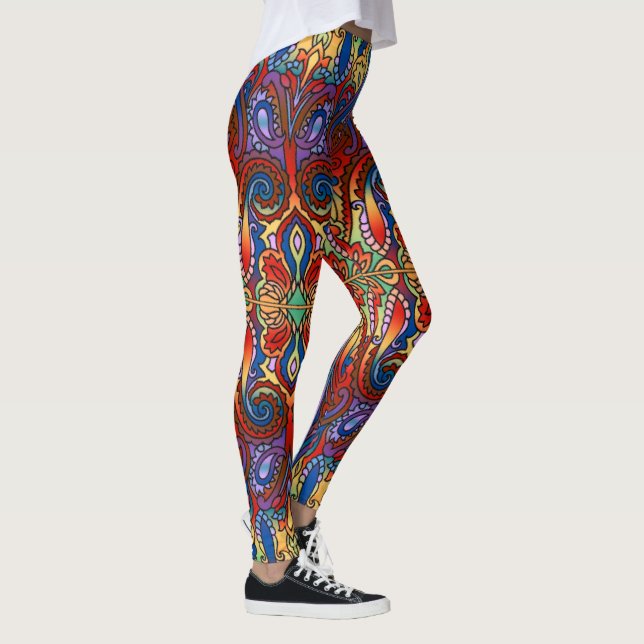 Oriental Watercolor Pattern I + your ideas Leggings (Right)