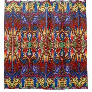Oriental Watercolor Pattern I + your ideas Shower Curtain
