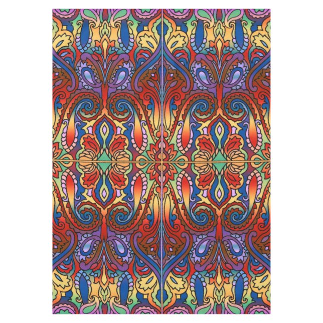 Oriental Watercolor Pattern I + your ideas Tablecloth (Front)