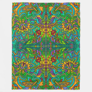 Oriental Watercolor Pattern V + your ideas Fleece Blanket