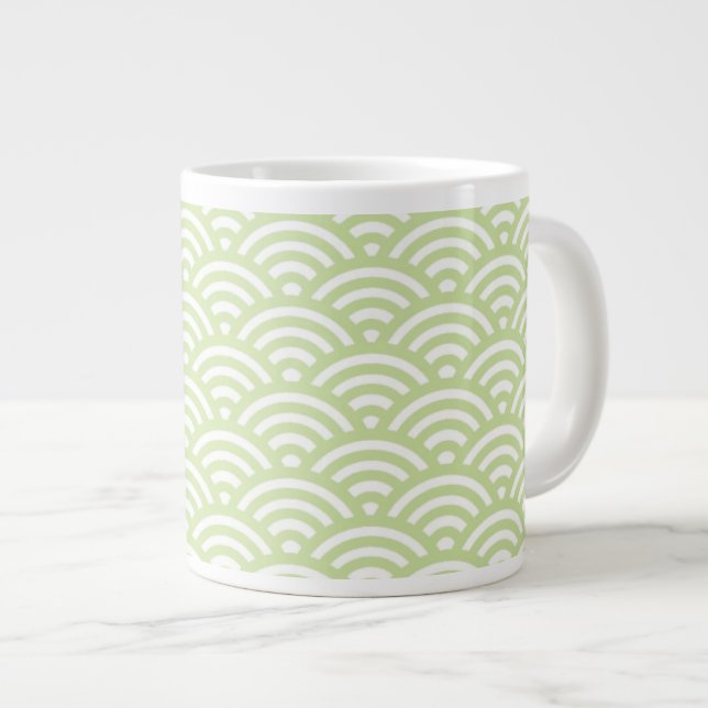 Oriental wave background large coffee mug (Front Right)