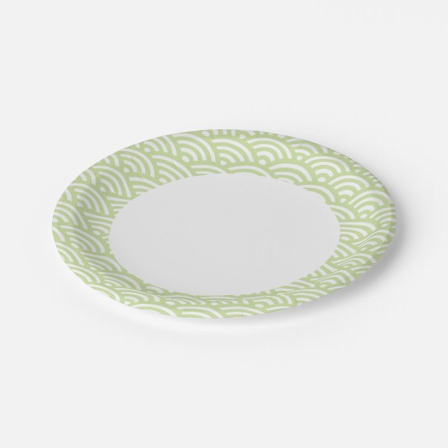 Oriental wave background paper plate (Angled)