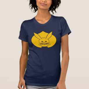 Oriental Yellow Blue Japan Rabbit Mon Vector Art T-Shirt