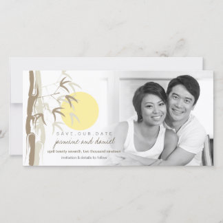 Oriental Yellow Sunrise Bamboo Zen Save The Date
