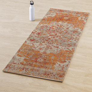 Oriental yoga carpet orange yoga mat