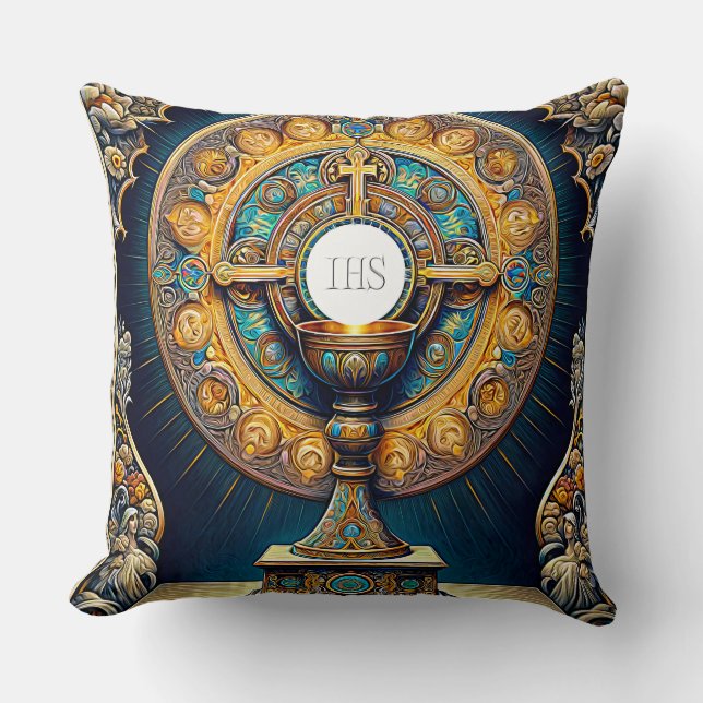 Orientalism Style Communion Host and Chalice Cushion (Front)