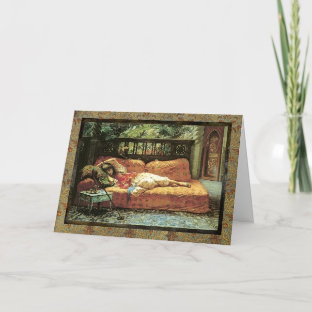 Orientalist Romantic Dreaming Card Blank (Front)