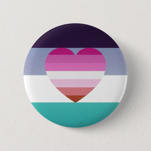 orientated aroace lesbian pride button (Front)
