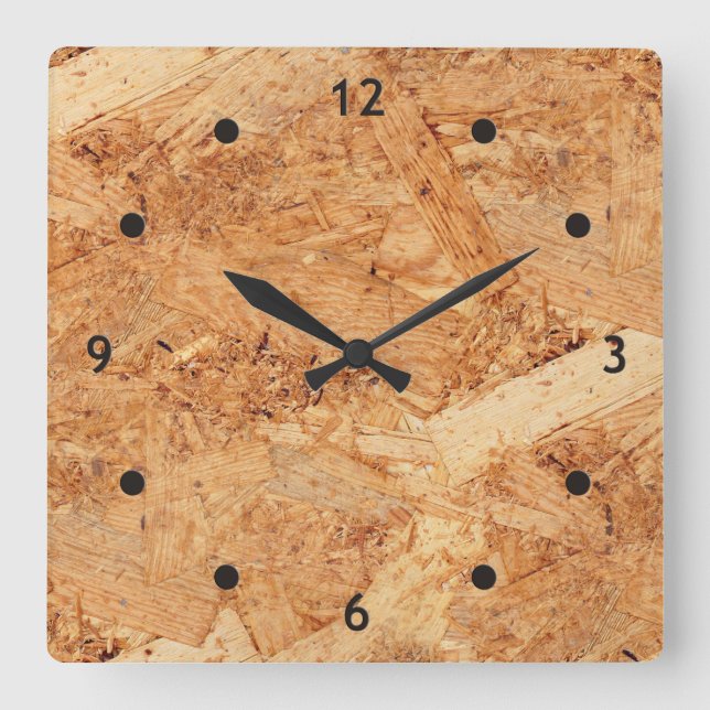 orientated strand board - OSB seamless pattern Square Wall Clock (Front)