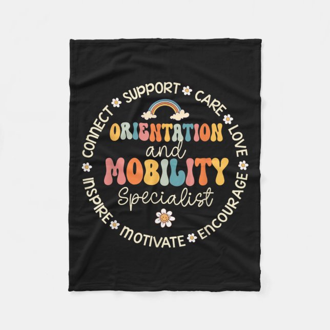 Orientation And Mobility Specialist Week Back To S Fleece Blanket (Front)
