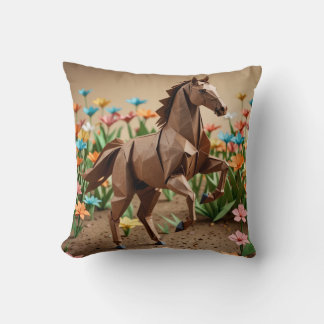 Origami Animal Horse Comfy Cushion