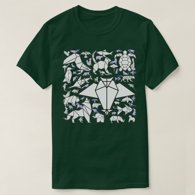 origami animal pattern T-Shirt (Design Front)