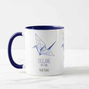Origami Art Japanese Folding Art Retro Crane Mug