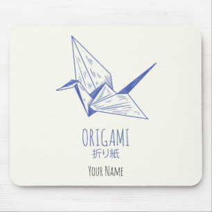 Origami Art Traditional crane Mouse Mat