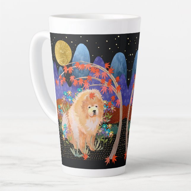 ORIGAMI AUTUMN Chow  mug wraparound design (Left Angle)