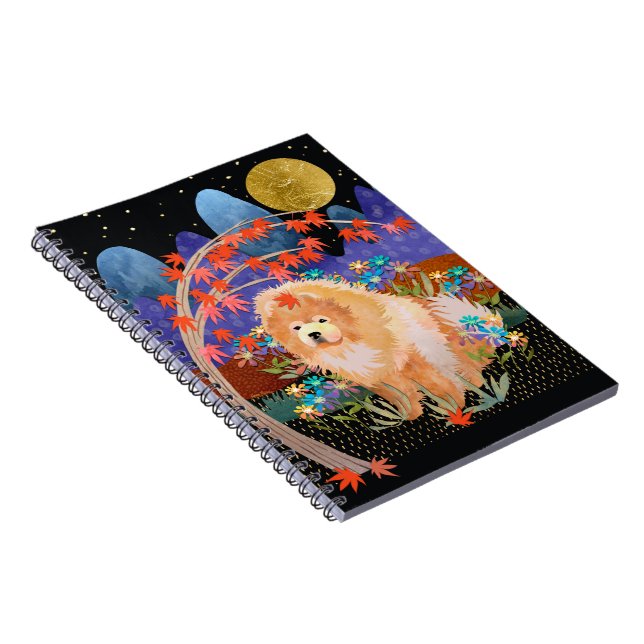 ORIGAMI AUTUMN Chow  spiral notebook (Right Side)