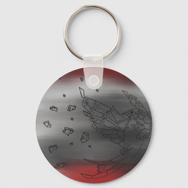 Origami Bird Explosion Keychain (Front)
