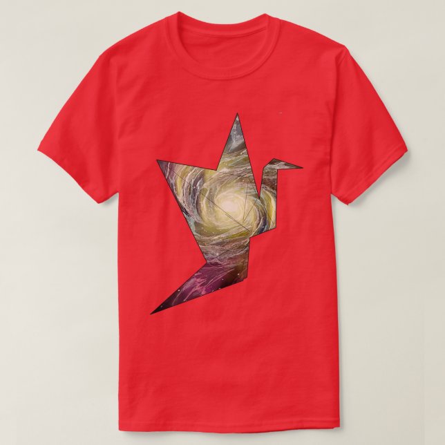 Origami bird space design T-Shirt (Design Front)