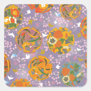 Origami Birds Square Sticker