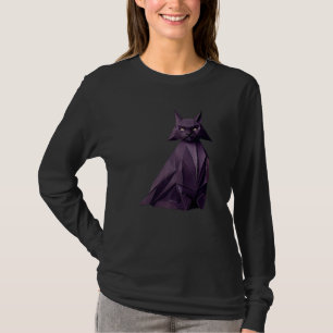 Origami Black Cat Cute Paper Folding Kitty T-Shirt