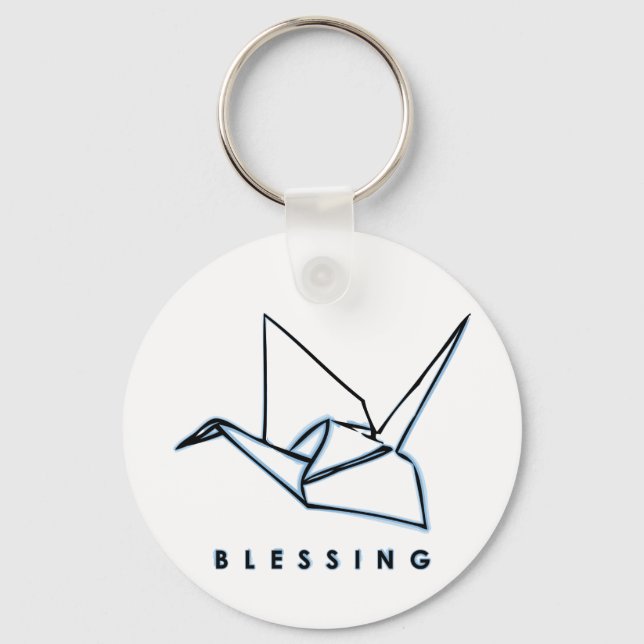 Origami Blessing Paper Crane Keychain (Front)