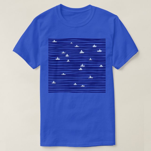 Origami boat on the sea T-Shirt (Design Front)