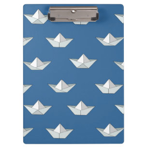 Origami Boats On The Water Pattern Clipboard