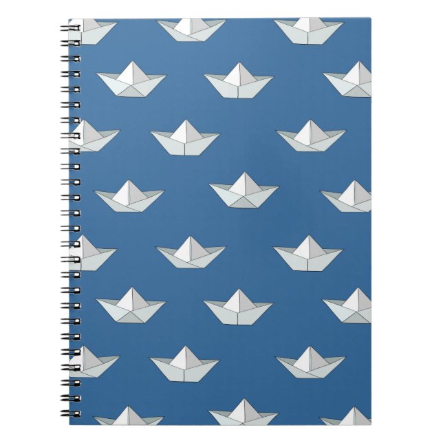 Origami Boats On The Water Pattern Notebook (Front)