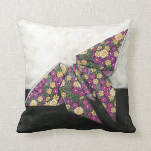 Origami Butterfly on Floral Paper Cushion