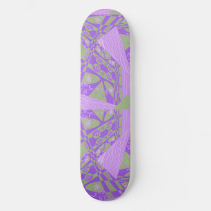 Origami Chintz (L) Dusty Green Purple Leggings Skateboard
