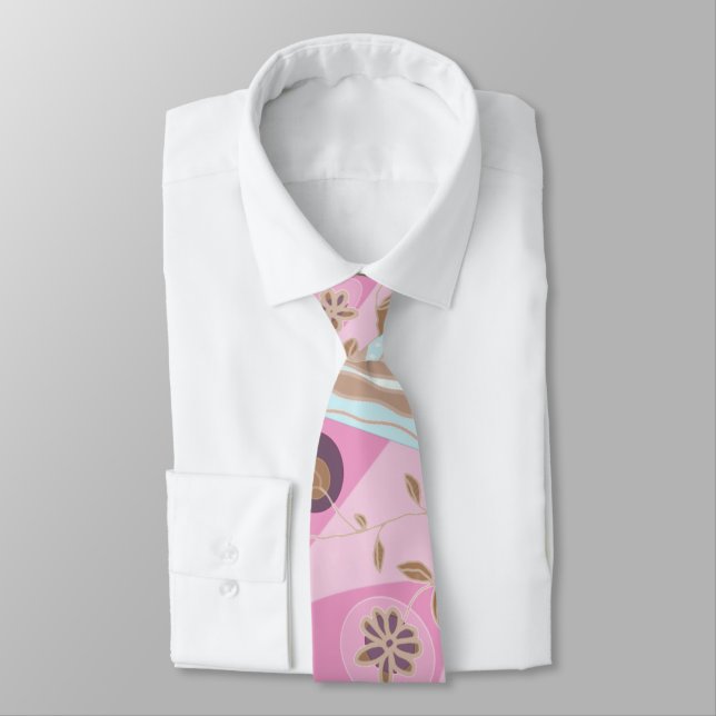 Origami Chintz (L) Dusty Pink Blue Brown White Tie (Tied)