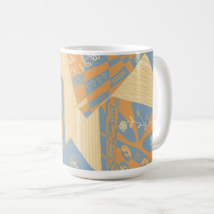 Origami Chintz (L) Mid Orange Gunmetal Grey Coffee Mug